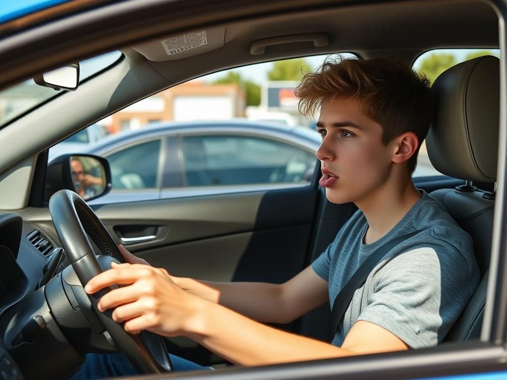 Nervous learner driver before NSW driving test