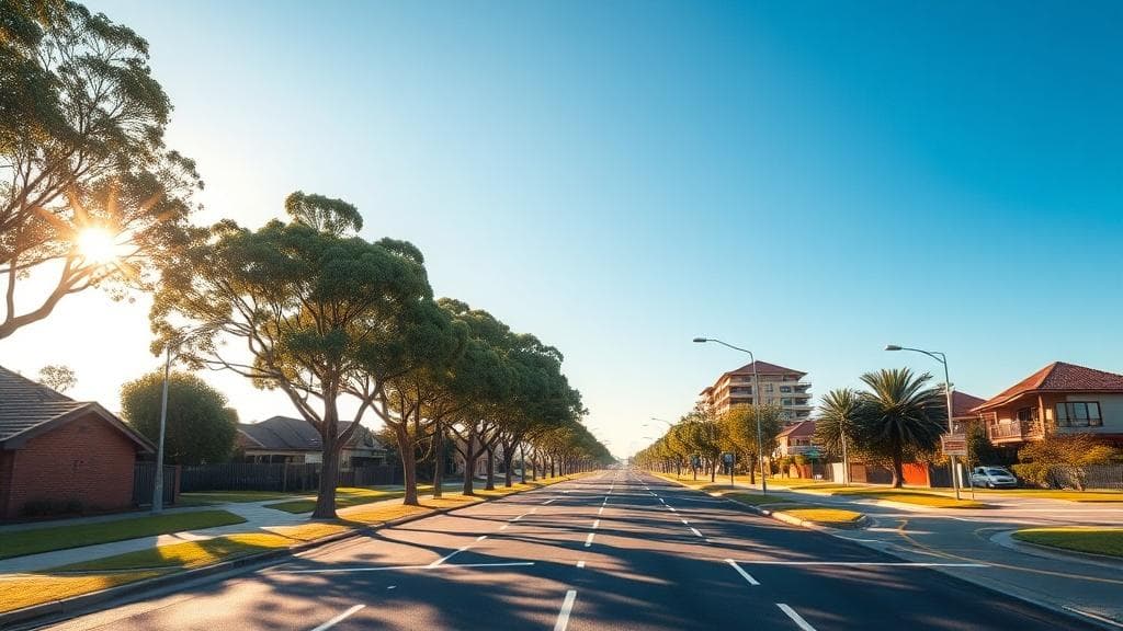 Sunny Sydney suburban road